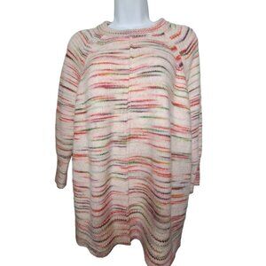 Lou & Grey for Loft Pink Space Dye Rainbow Pullover Sweater with Slits XS/S
